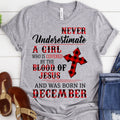Covered by the blood of Jesus December birthday shirts, a queen was born in December, December shirts for Woman