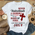 Never underestimate a grandma July birthday shirts, a queen was born in July, July shirts for Woman