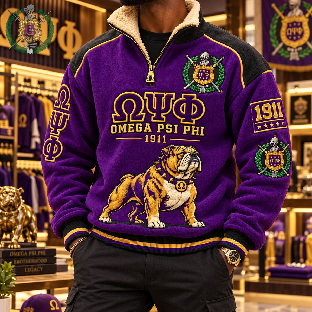 PREMIUM COZY SHERPA COLLAR PULLOVER HANNN TND OPP 1210264