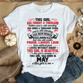 This Girl Was Born In May, her birthday gifts for May, May Birthday cotton Shirts for woman, Queens are born in May