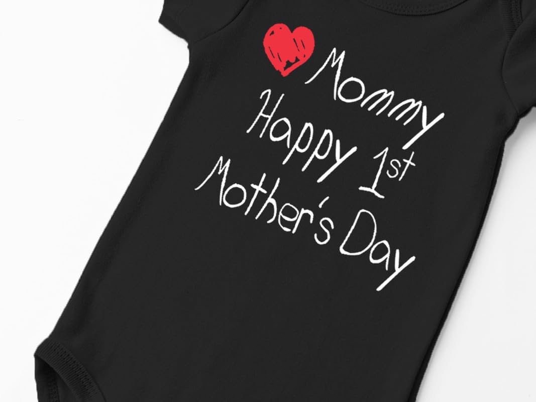 BesserBay Baby Happy 1st Mother's Day Bodysuit Infant Mother's Day Onesie 0-12 Moths