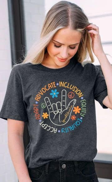 Autism Awareness Shirt Women Special Education Teacher T-Shirt Inspirational Graphic Tee Casual Top