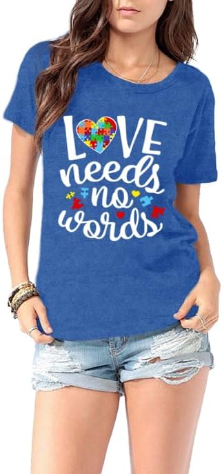 LBP Autism Awareness Shirt for Women Mental Health T-Shirt Be Kind Autism Tee Inspirational Tops