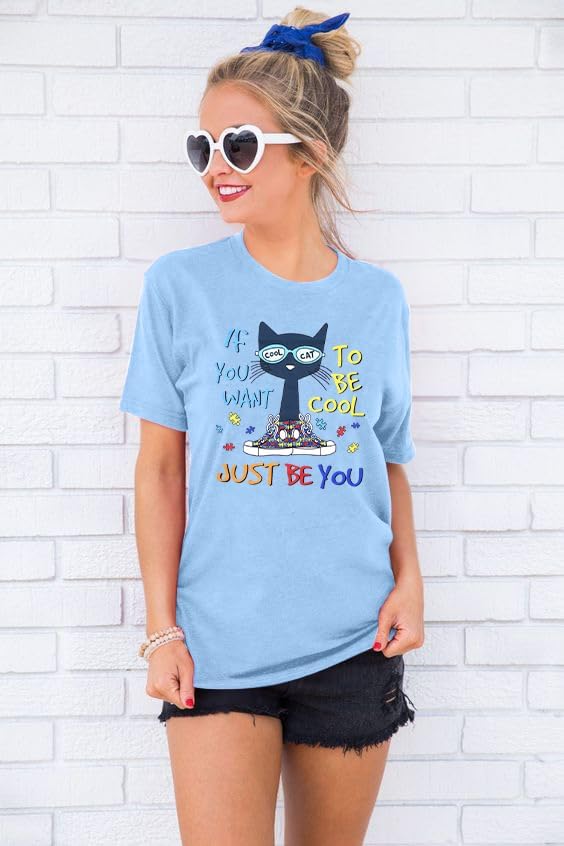 Autism Awareness Shirt Women Autistic Support Squad Shirts Mental Health Tshirt Funny Autism Support Shirt