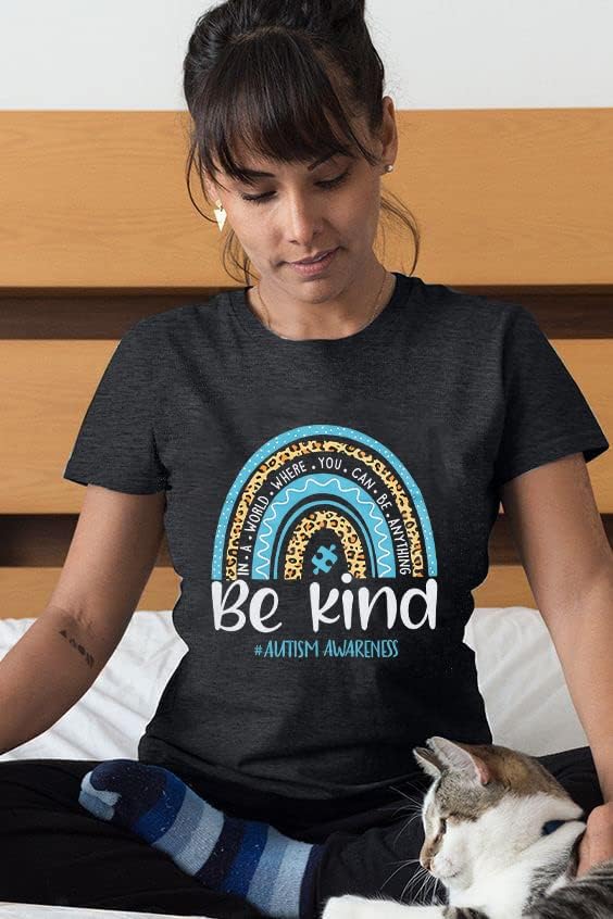Autism Awareness Shirts Women Autistic Support Shirt Mental Health Top Puzzle Piece Special Education Teacher Tee