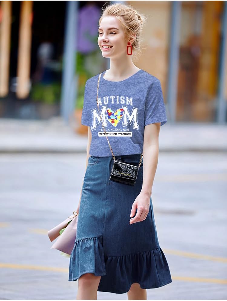 Autism Awareness Shirt Autism Mom Shirt Womens Autism Acceptance T Shirt Mental Health Tees Positive Mama Tops