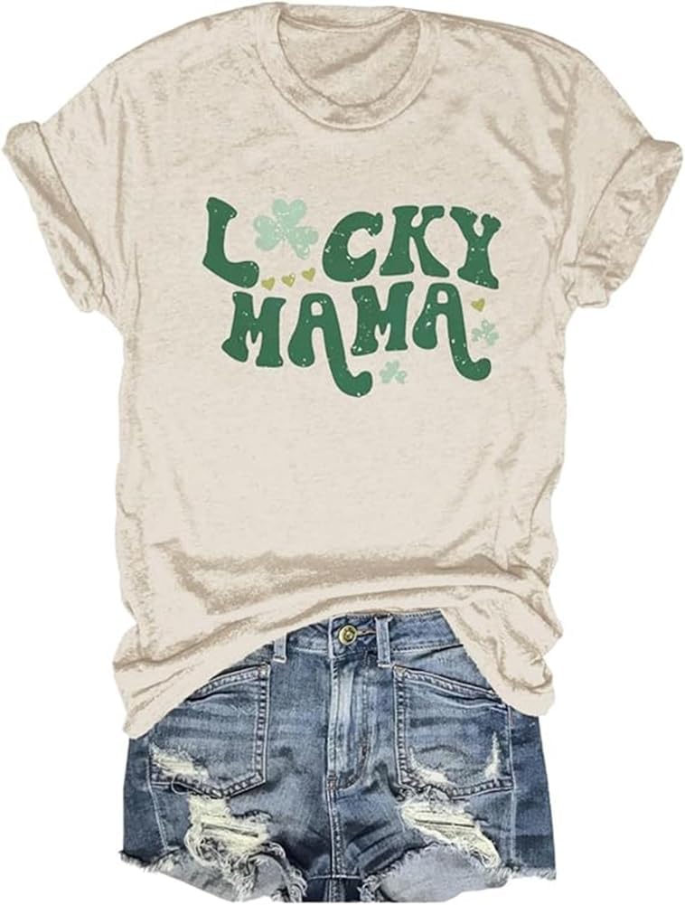 Mama Shirts for Women Retro Floral Mama Letter Printed Mother's Day Shirt Graphic Tshirt Mom Casual Tee Tops