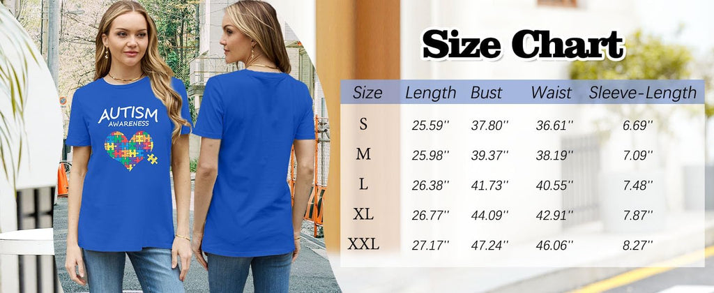 Women Autism Awareness Shirt Autistic Support Shirt Funny Letter Print Casual Mental Health Short Sleeve Shirt