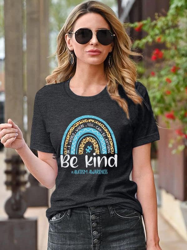 Autism Awareness Shirts Women Autistic Support Shirt Mental Health Top Puzzle Piece Special Education Teacher Tee