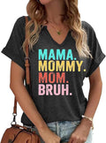 Mama V Neck Shirt Women Funny Mom Life T-Shirt Mother's Day Short Sleeve Graphic Tees Mama Gift Casual Tops Blouse Mother Shirt