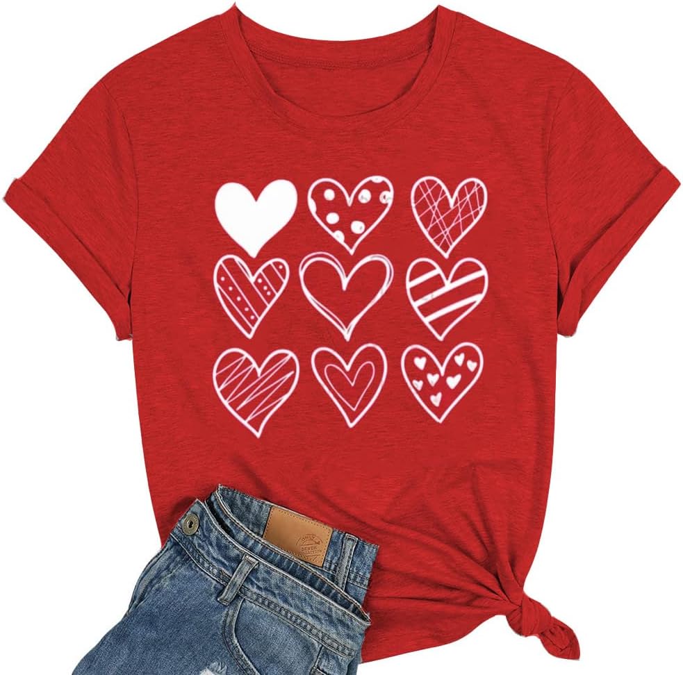 Dog Lovers Shirt for Women Cute Dog Paw Heart Graphic Shirt Dog Mom Valentine's Mother's Day Tops Spring Tee