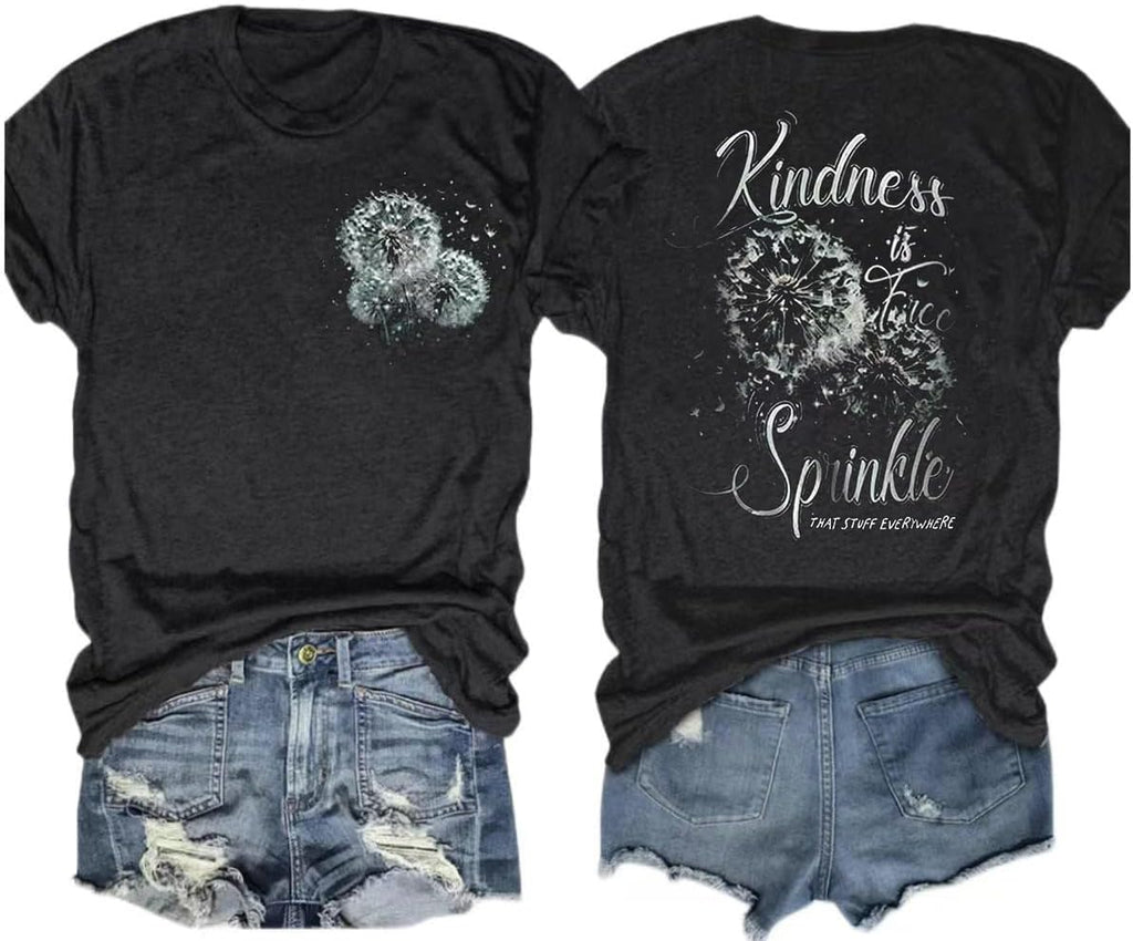 Women's Vintage Flowers Shirt Casual Boho Floral Printed T-Shirt Sunflower Wildflowers Graphic Tees Tops for Girl