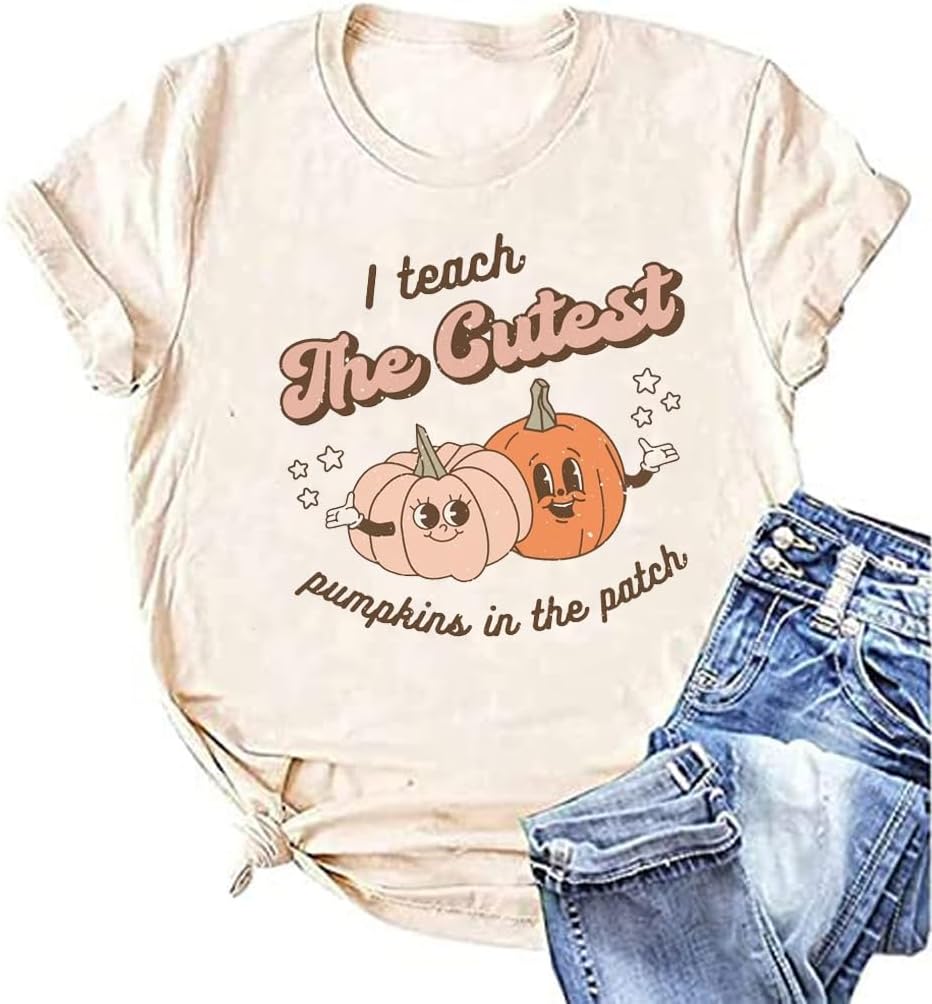 Teacher Shirt ABC Alphabet Elemeno Women Letter Print Graphic Tee Tops Teachers Gift Student T-Shirt Blouse