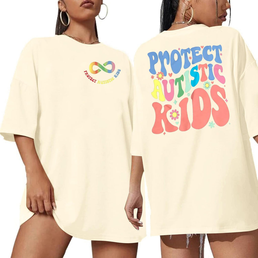Autism Awareness Shirt Women Oversized: Protect Autistic Kids Shirts Special Education Teacher T Shirt Autism Mom Tops