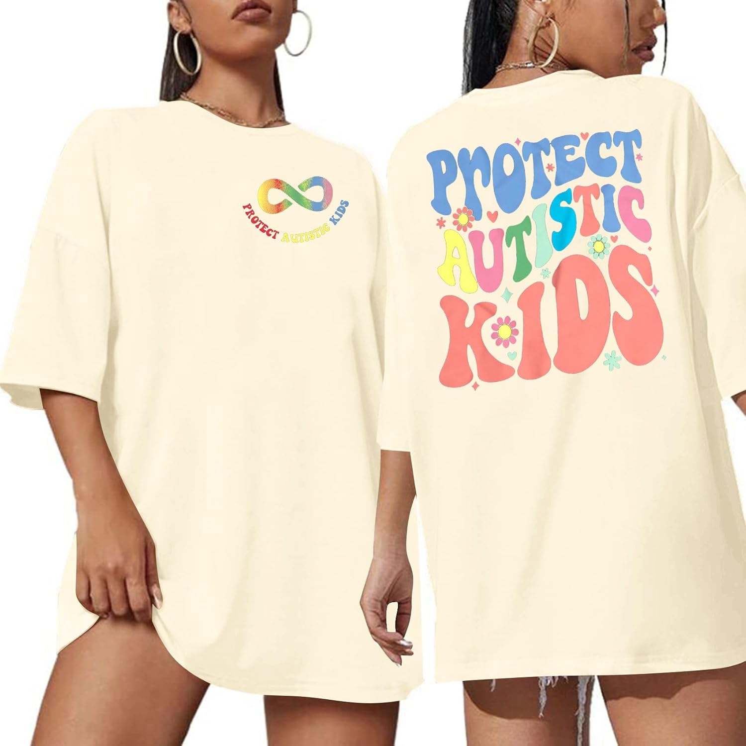 Autism Awareness Shirt Women Oversized: Protect Autistic Kids Shirts Special Education Teacher T Shirt Autism Mom Tops