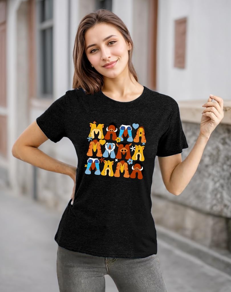 Mama Shirt Women Cute Mom Letter Print Mother's Day Tshirt Graphic Short Sleeve Tee Tops Blouses
