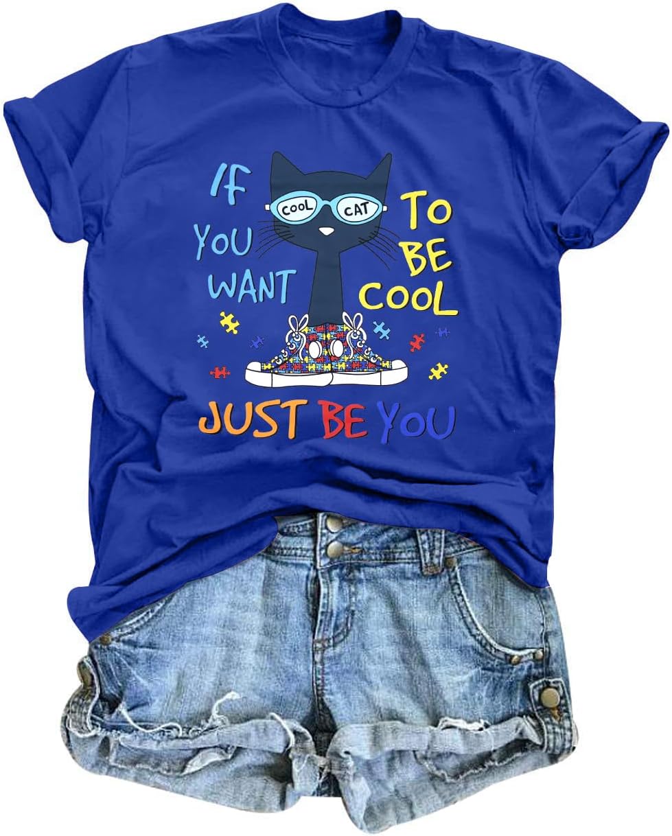 Autism Awareness Shirt Women Autistic Support Squad Shirts Mental Health Tshirt Funny Autism Support Shirt