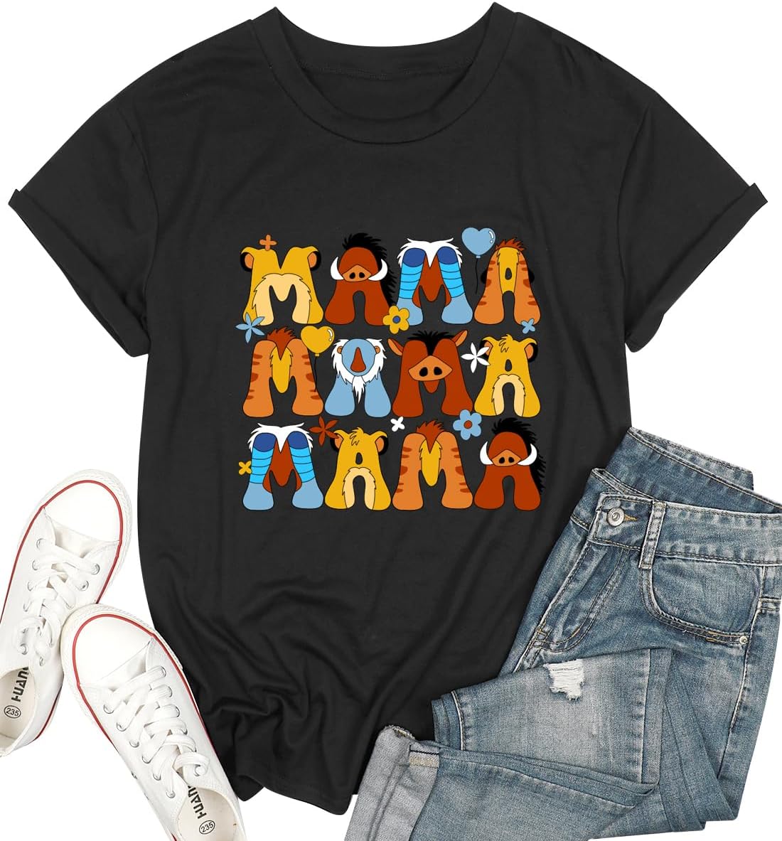 Mama Shirt Women Cute Mom Letter Print Mother's Day Tshirt Graphic Short Sleeve Tee Tops Blouses