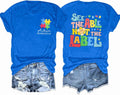 Autism Shirts for Women Autism Awareness T Shirt in April We Wear Blue Casual Tee Top