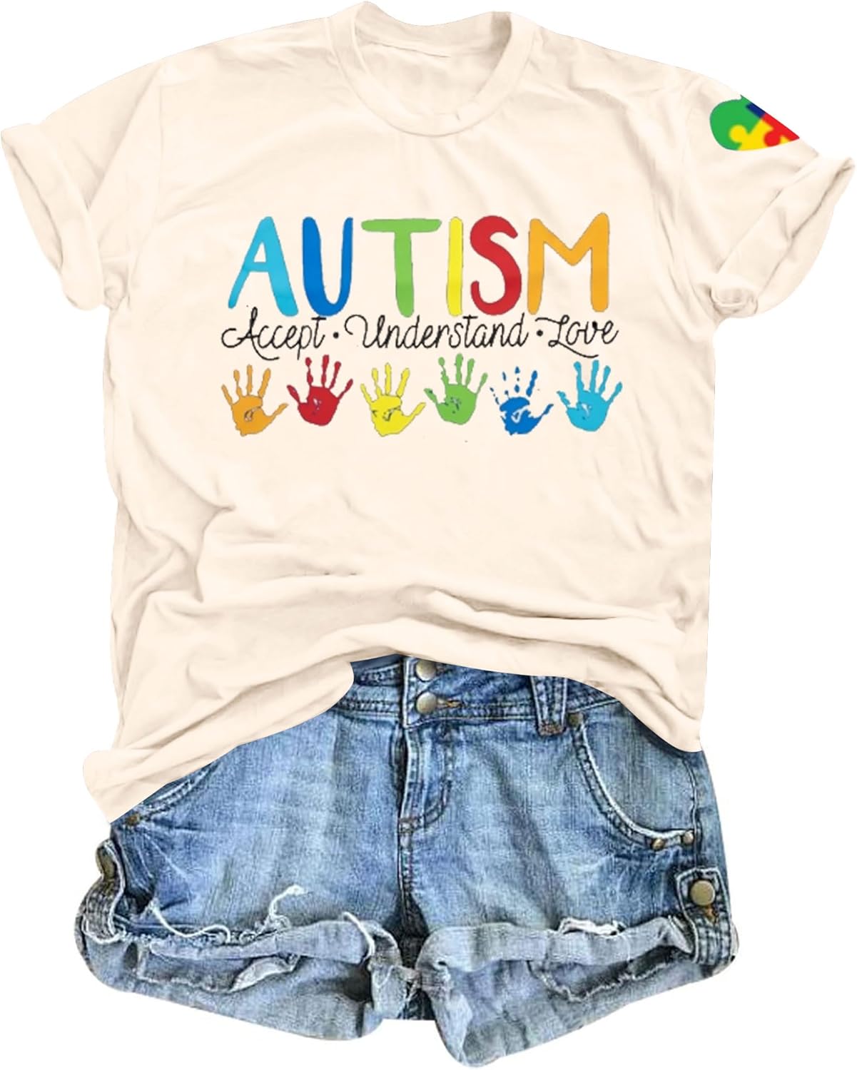 Autism Awareness Shirt Women Autistic Support Tshirt Speech Therapy Inspirational Short Sleve Tee Tops