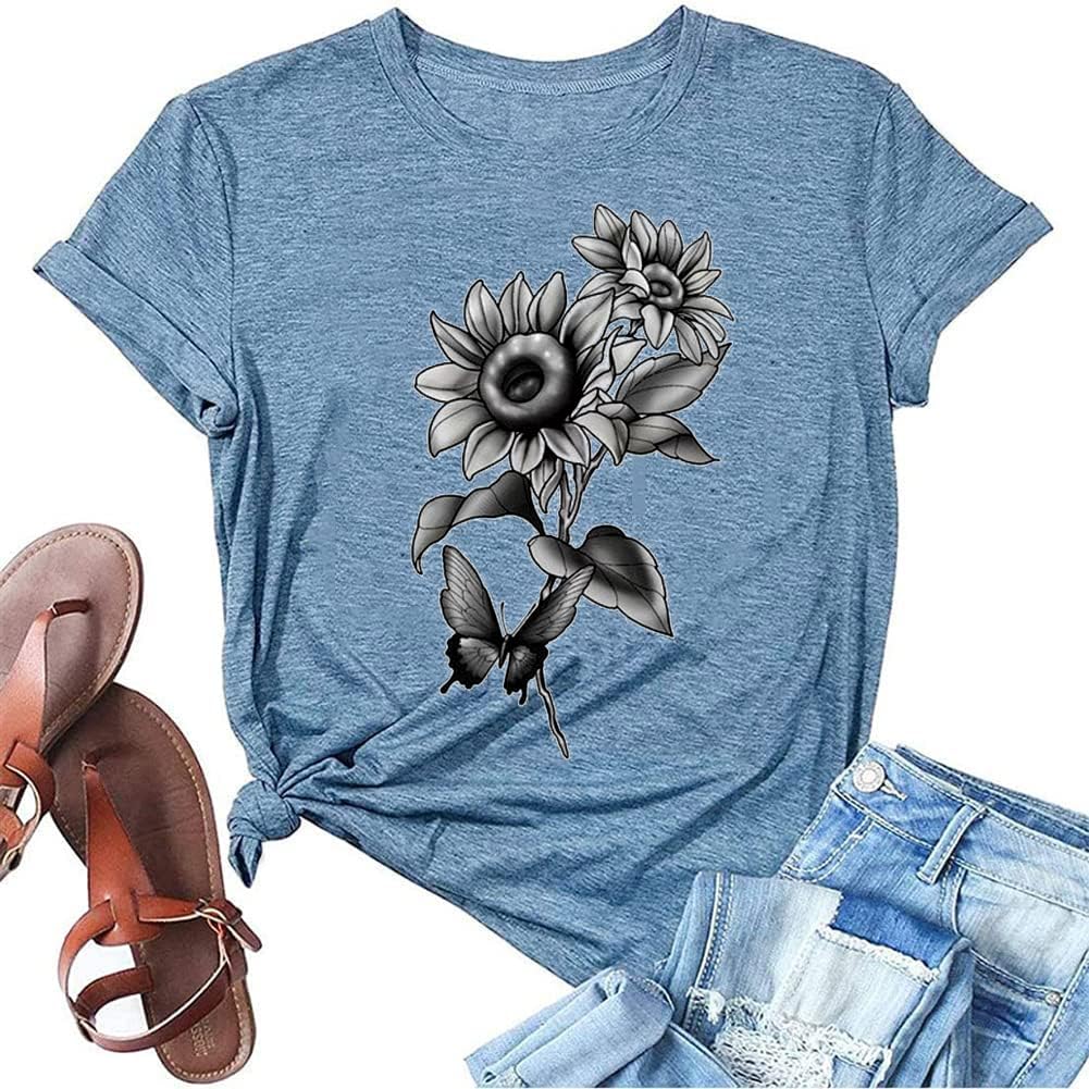 Bealatt Women's Sunflower Graphic Shirts Sunflower Pattern Print Tank Tops Casual Sleeveless Summer Tops Holiday Tee Shirt Mother Shirt