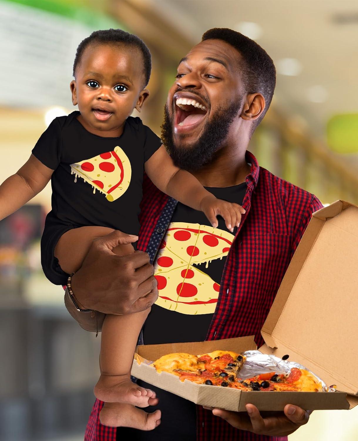 Pizza Pie & Slice Fathers Day Daddy and Me Outfits Gifts for New Dads Matching Dad Shirt Baby Bodysuit