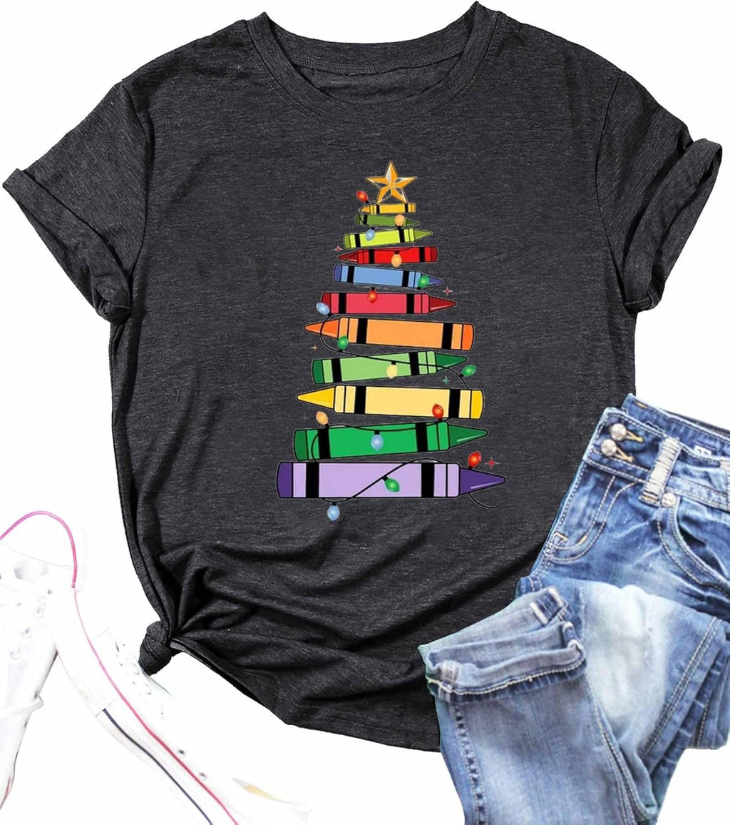 Teacher Shirt ABC Alphabet Elemeno Women Letter Print Graphic Tee Tops Teachers Gift Student T-Shirt Blouse