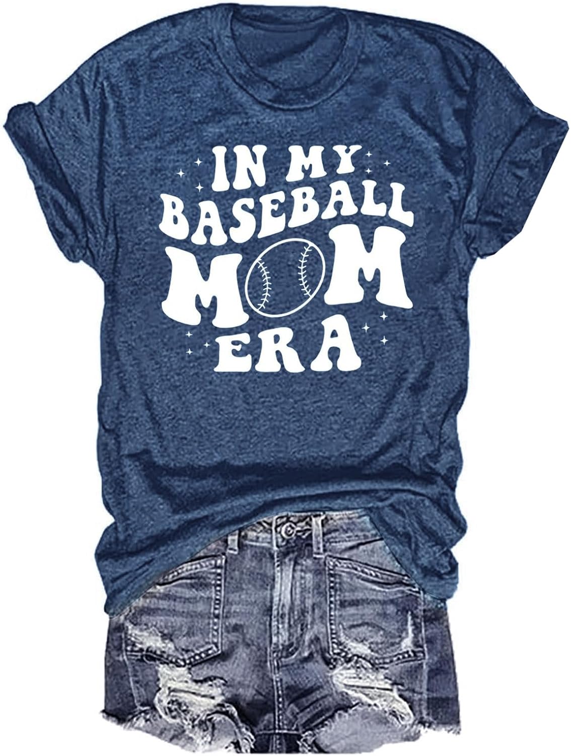 Mama Shirt Women Funny Letters Print Mother's Day Graphic Tees in My Mama Era Shirt Mom Life Casual T-Shirt Tops