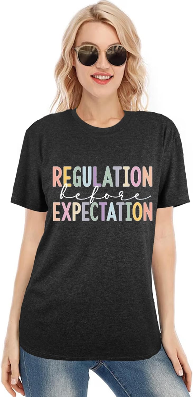 Teacher Shirts Autism Speech Therapy Shirt for Women Sped Teacher T-Shirt Inspirational Letter Print Graphic Tee Top
