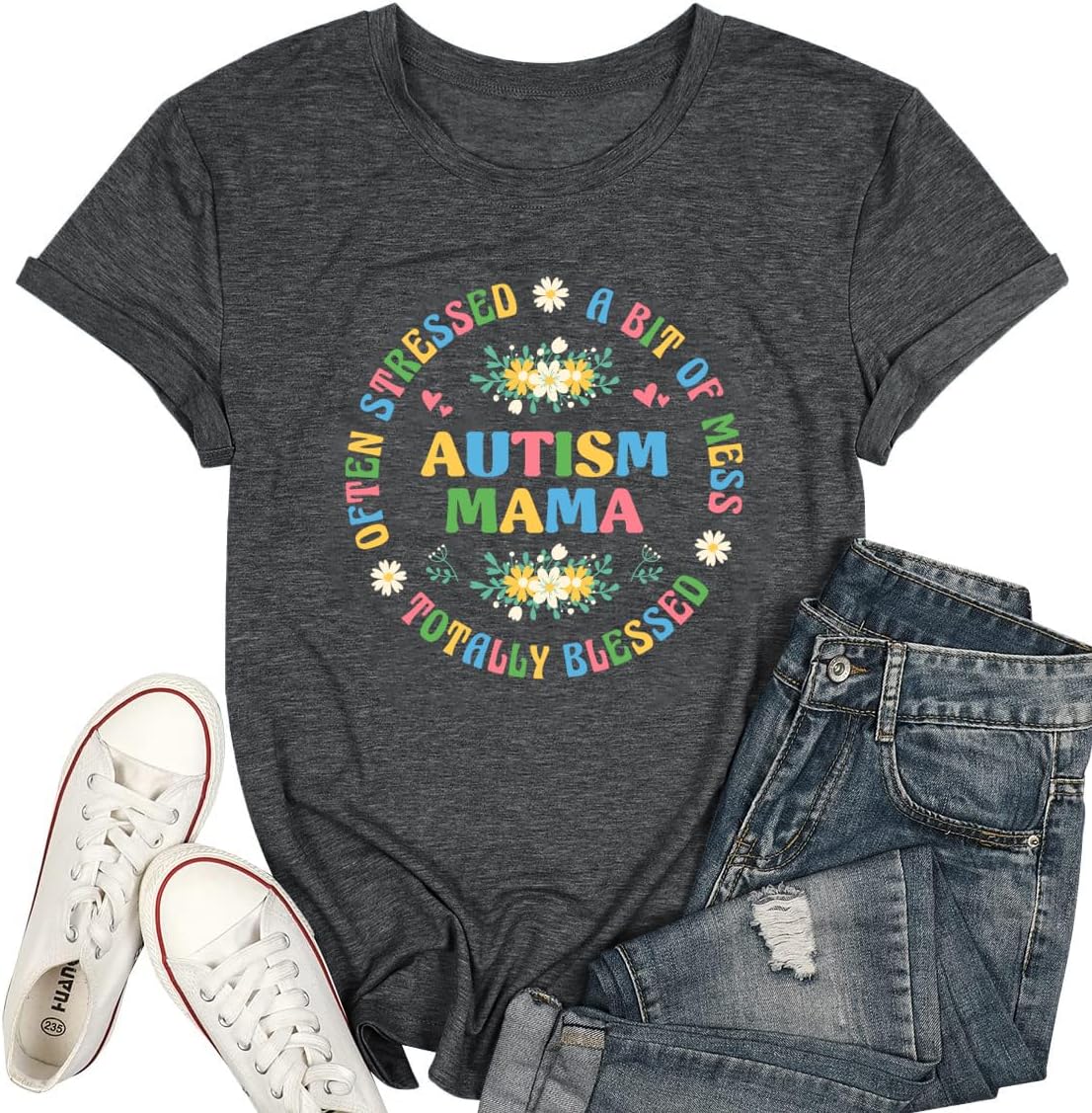 Autism Aawareness Shirt Women Autism Mama Tee Be Kind Autism Shirt Special Education Mental Graphic Top
