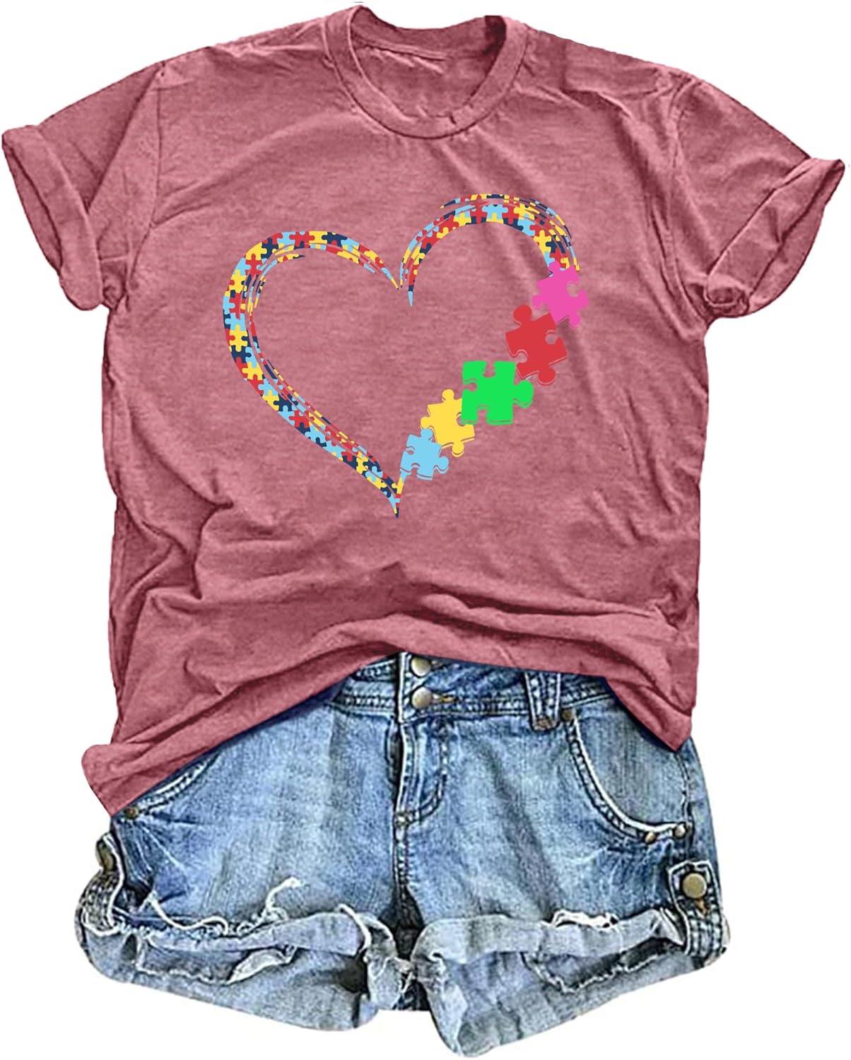 Autism Awareness Shirts Women Autism T Shirt Autistic Acceptance Tee Casual Inspirational Tops