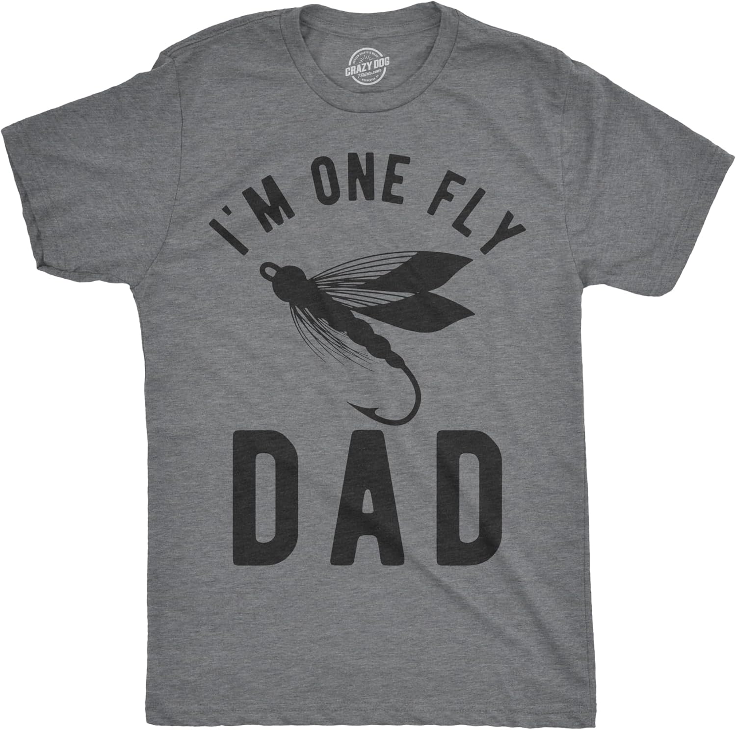 Crazy Dog Dad Fishing Shirts Funny Father's Day Reel Cool Dad Papa Grandpa Tees