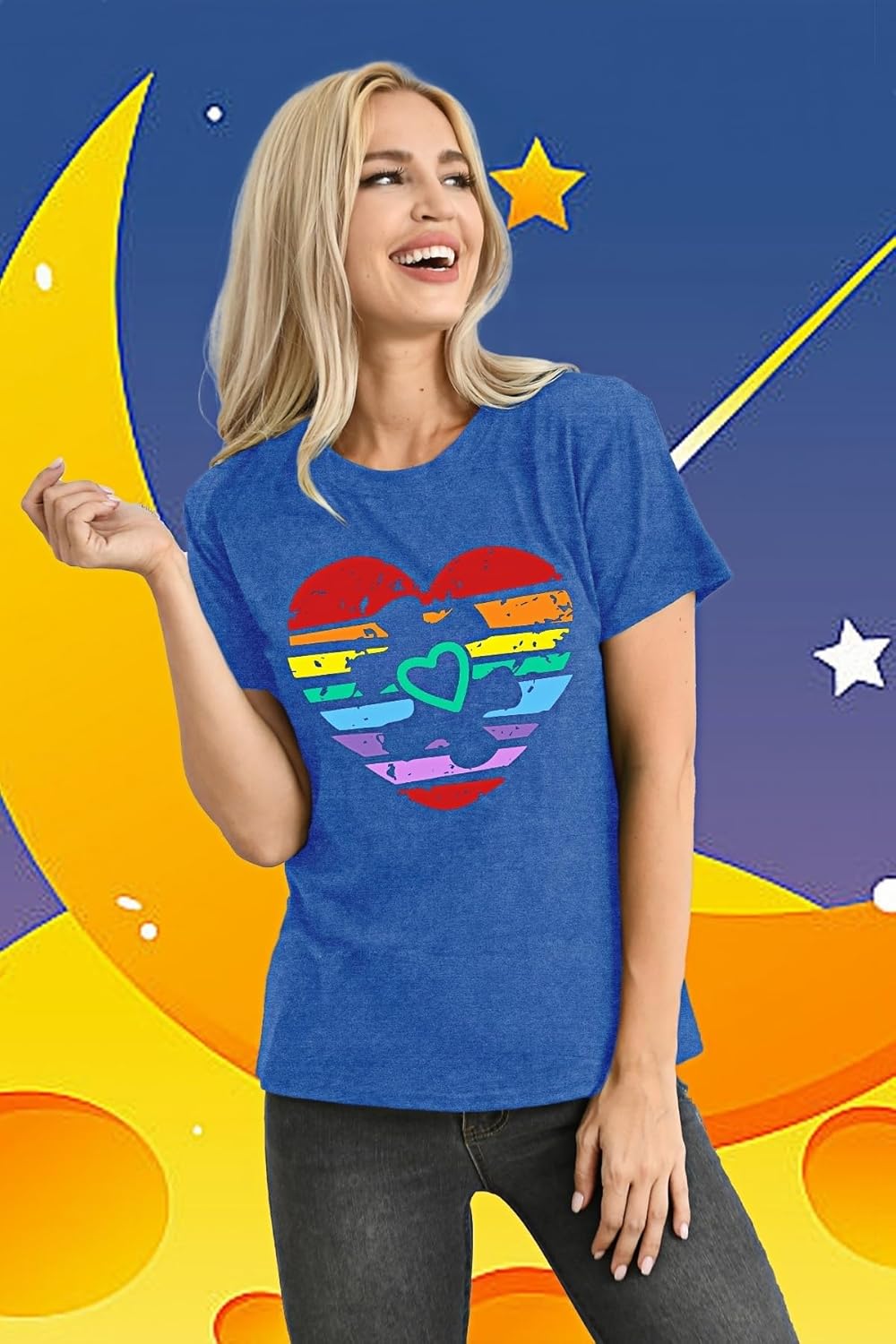 CQF Autism Awareness Shirt Women Autistic Acceptance Puzzle T-Shirts Inspirational Special Education Tee Tops