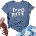 Dog Mom Tshirts for Women Funny Dog Paw Graphic Print Short Sleeve O Neck Mom Shirt Mother Shirt