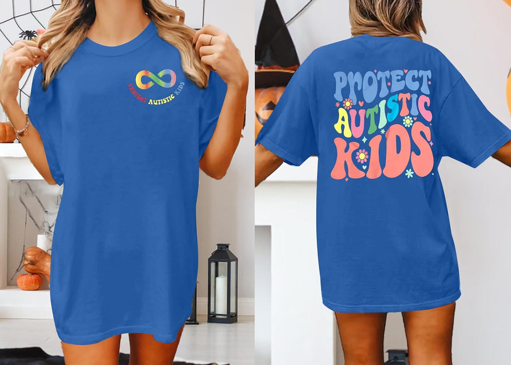 Autism Awareness Shirt Women Oversized: Protect Autistic Kids Shirts Special Education Teacher T Shirt Autism Mom Tops
