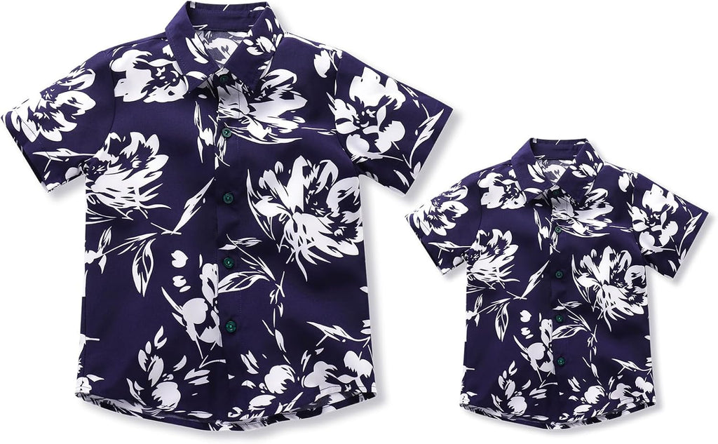 Daddy and Me Matching Outfits Hawaiian Father and Son Matching Shirts for Family Photoshoot Summer Men Boys Father's Day Tops