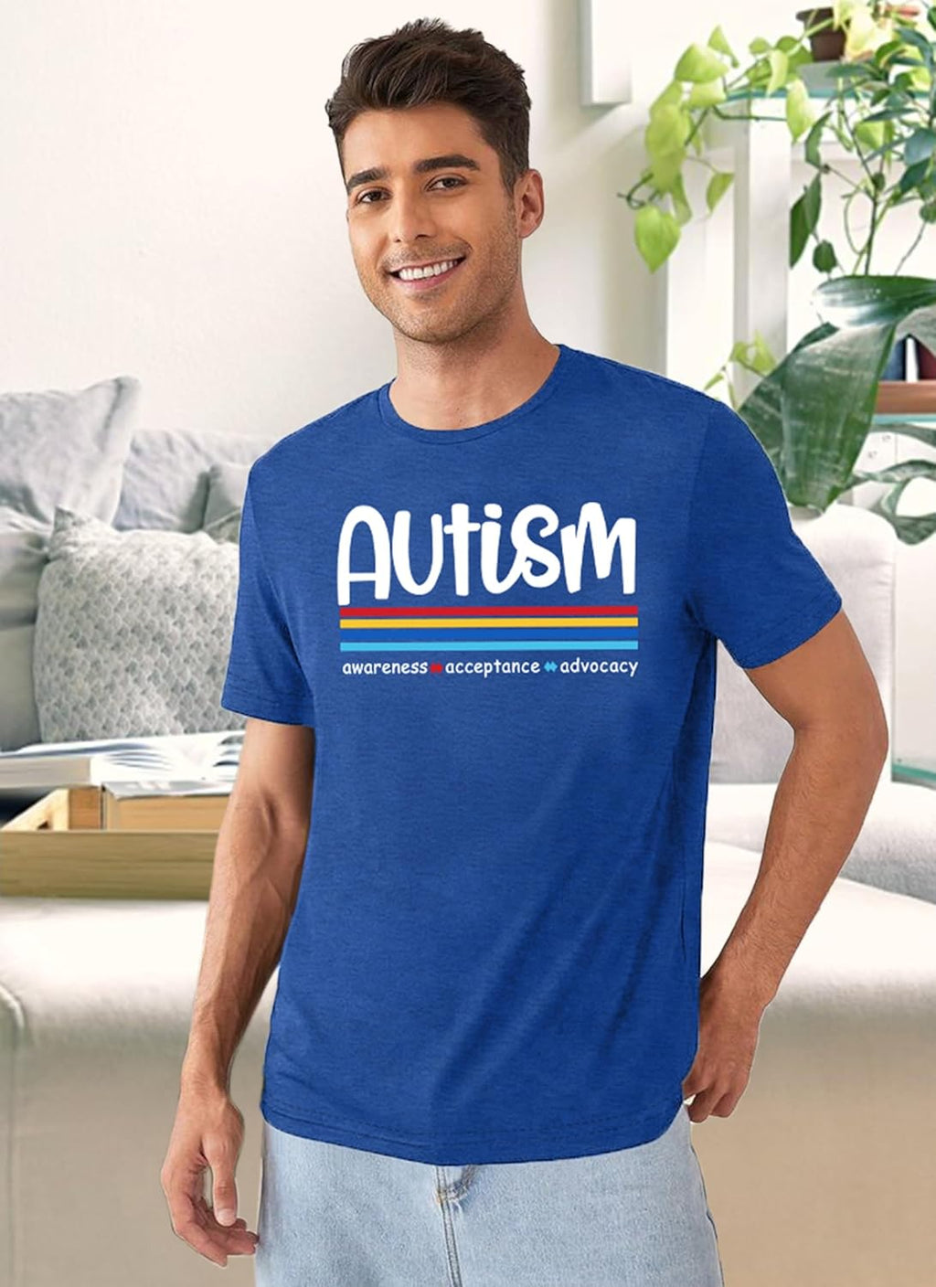 PICKID Autism Awareness Shirt Men Autism T Shirt Autism Acceptance Shirt Be Kind Inspirational Tee Autism Support Tops