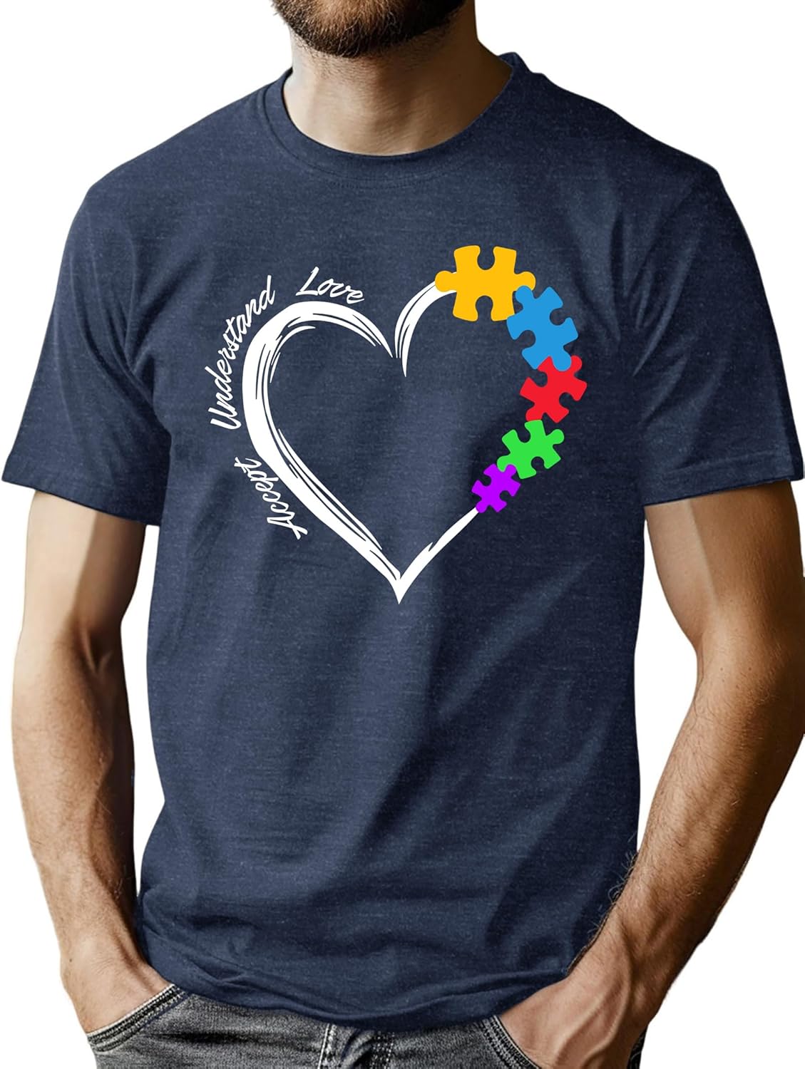 PICKID Autism Awareness Shirt Men Autism T Shirt Autism Acceptance Shirt Be Kind Inspirational Tee Autism Support Tops