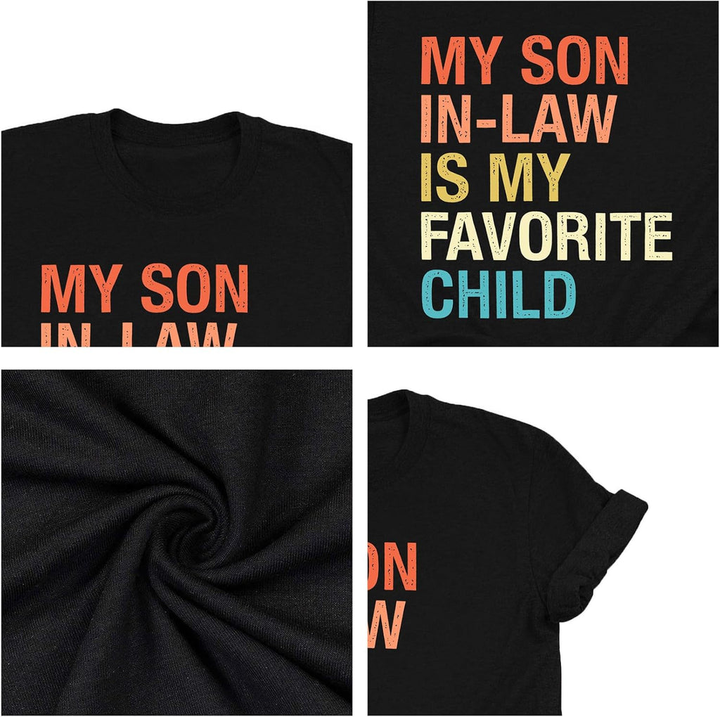 Mama Shirts Women My Son in Law is My Favorite Child Shirt Mother's Day T Shirts Gift Mom Short Sleeve Tops