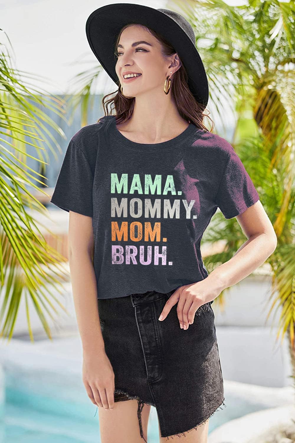 Mama Mommy Mom Bruh Shirt Women Mama Tshirt Mother'day Gift Shirts Funny Short Sleeve Tee Tops Mother Shirt