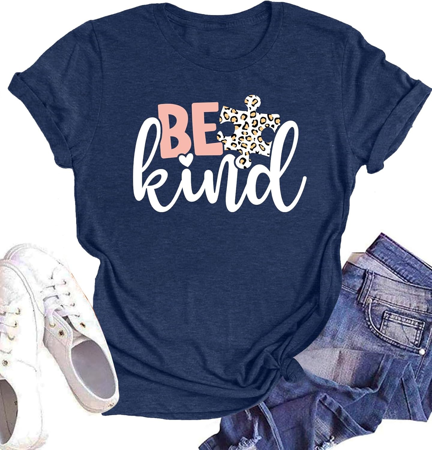 Autism Awareness Shirt Women : Be Kind Autism T Shirts Puzzle Graphic Autistic Support Tee Autism Acceptance Tops