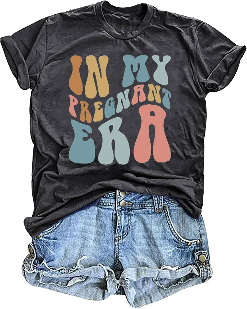 Mama Shirt Women Funny Letters Print Mother's Day Graphic Tees in My Mama Era Shirt Mom Life Casual T-Shirt Tops