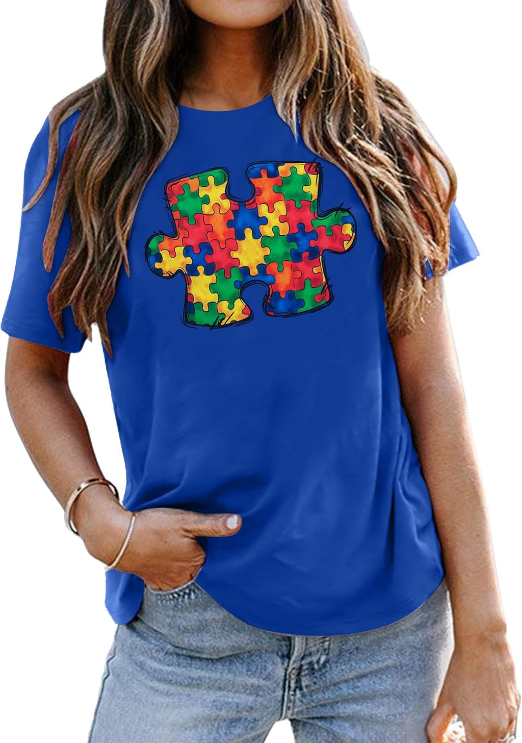 Autism Aawareness Shirt Women Autism Acceptance Shirts Mental Health Tees Casual Inspirational Short Sleeve Tee Tops