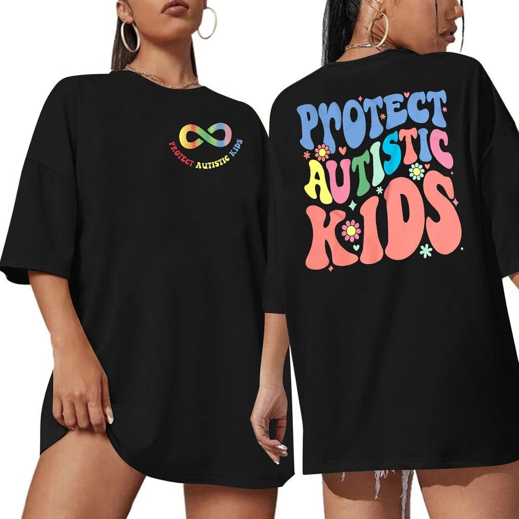 Autism Awareness Shirt Women Oversized: Protect Autistic Kids Shirts Special Education Teacher T Shirt Autism Mom Tops