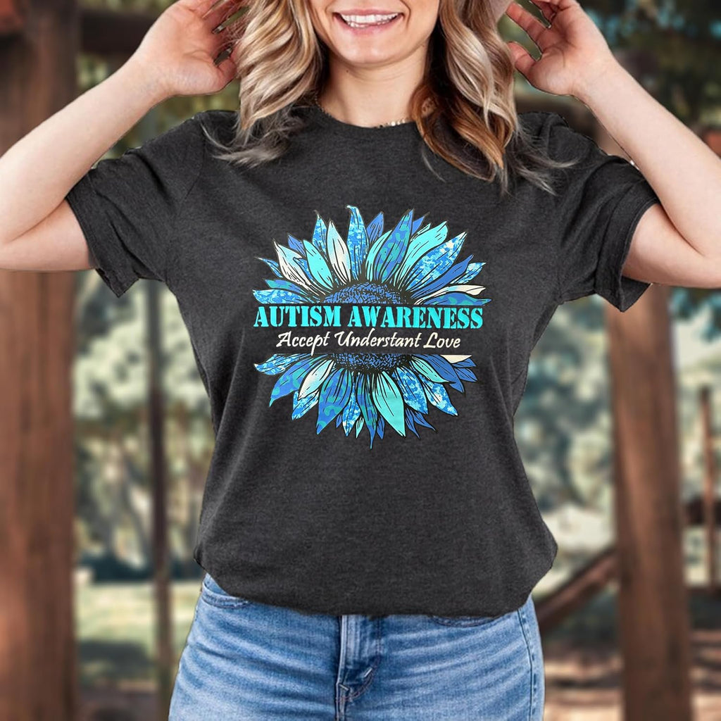 Womens Autism Awareness Teacher Shirts Special Education Sped Teacher Shirt Mental Health Graphic Tee Top