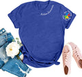 LOTUCY Autism Awareness Shirt Women Autism Support Teacher T-Shirt Special Education Short Sleeve Shirt