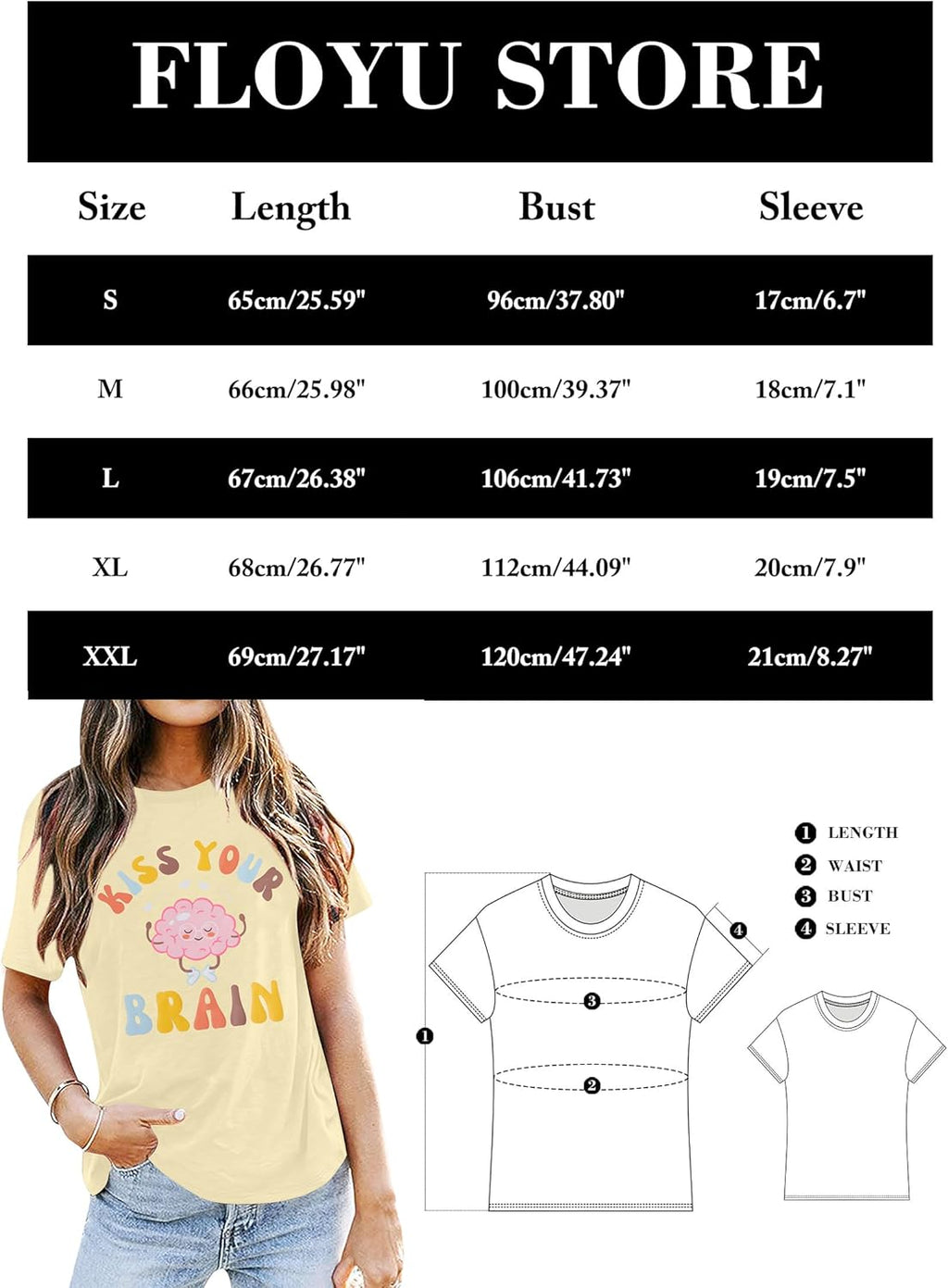 FLOYU Women Teacher Shirts Kiss Your Brain Teacher Shirt Special Education Teacher Tops Casual Teacher Life Clothes