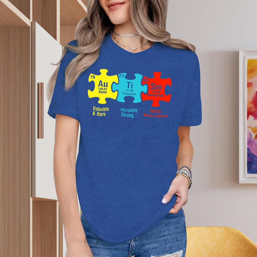 IFQ Autism Awareness Shirt for Women Autistic Support ASD T-Shirt Special Education Tee