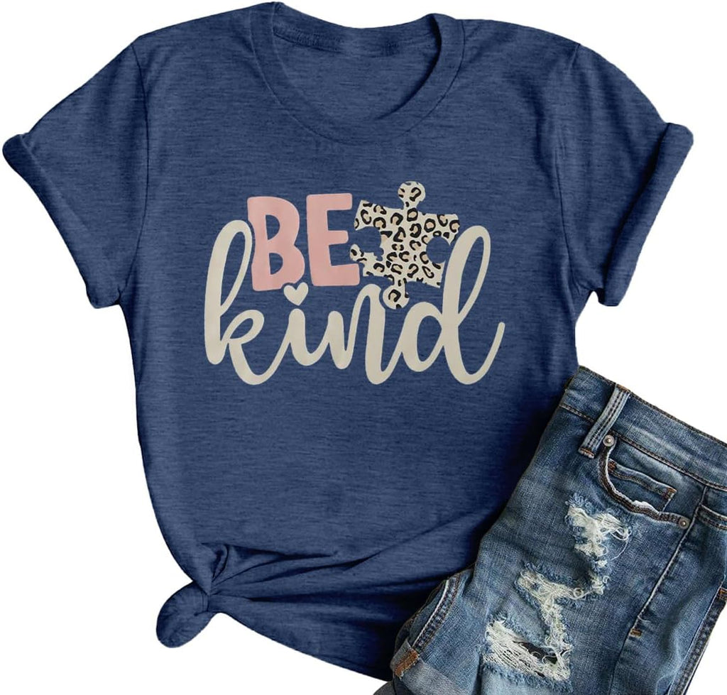 Autism Awareness Shirt Women Autism T-Shirt Autism Acceptance Tops in April Blue Autism Rainbow Tee Autism Mom Clothes