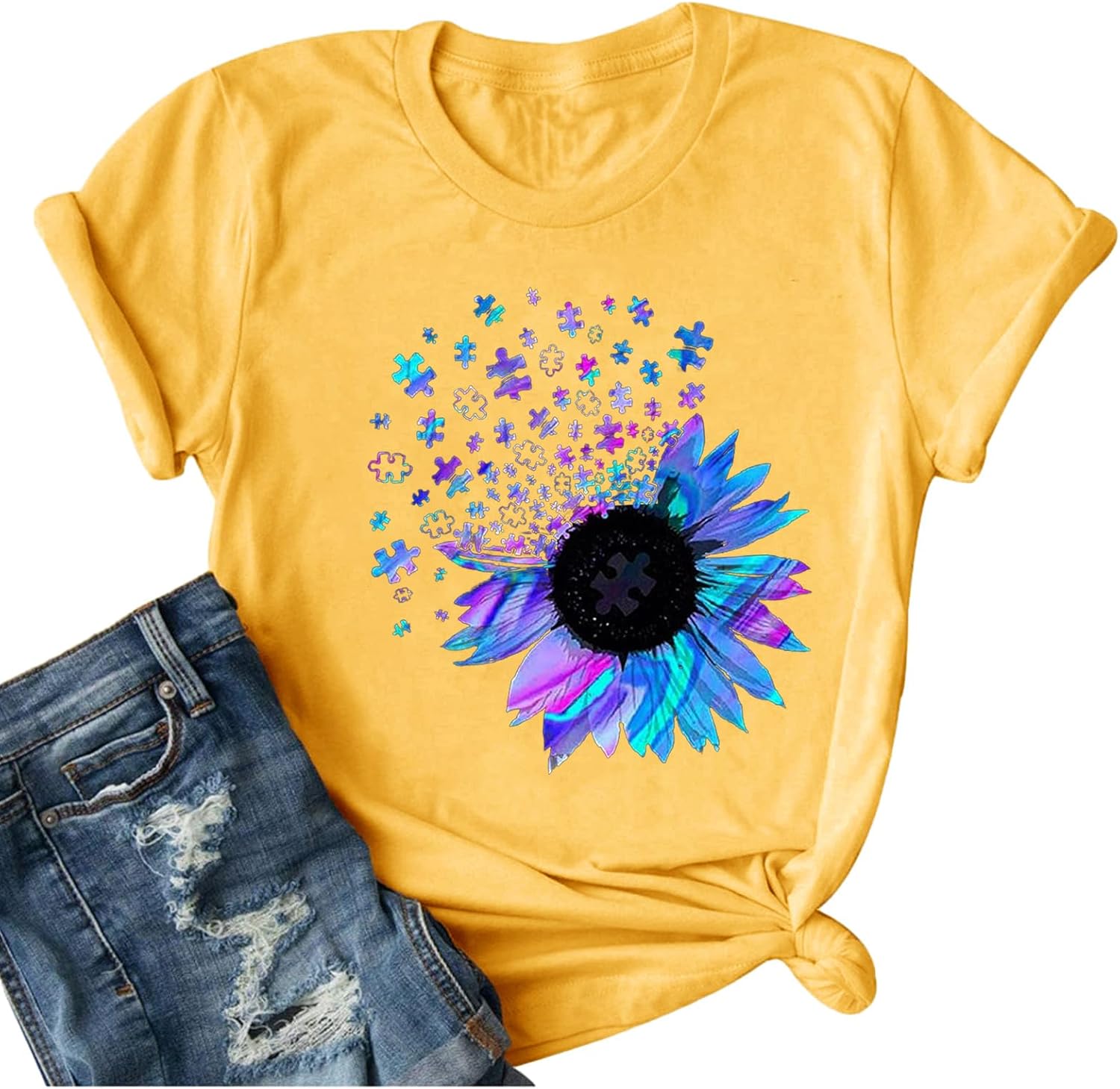 Bealatt Women's Sunflower Graphic Shirts Sunflower Pattern Print Tank Tops Casual Sleeveless Summer Tops Holiday Tee Shirt Mother Shirt